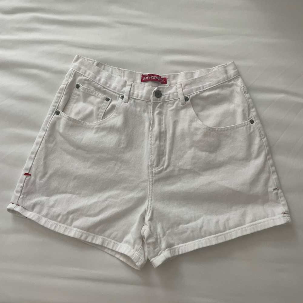 White denim shorts
